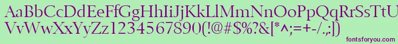 Шрифт BelfastlhRegular – фиолетовые шрифты на зелёном фоне