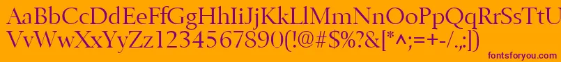 BelfastlhRegular-fontti – violetit fontit oranssilla taustalla