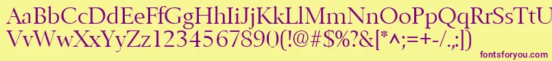 Шрифт BelfastlhRegular – фиолетовые шрифты на жёлтом фоне