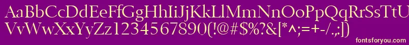 Шрифт BelfastlhRegular – жёлтые шрифты на фиолетовом фоне