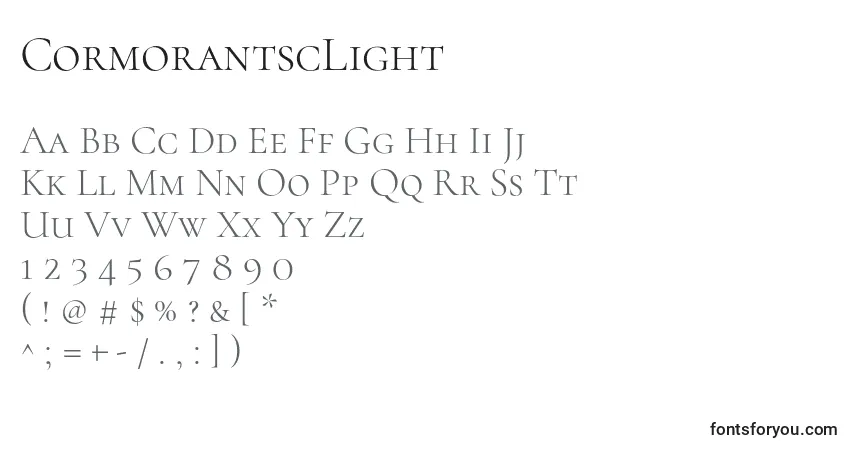 Шрифт CormorantscLight – алфавит, цифры, специальные символы
