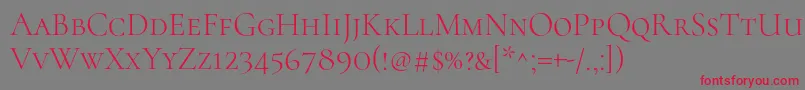 CormorantscLight Font – Red Fonts on Gray Background
