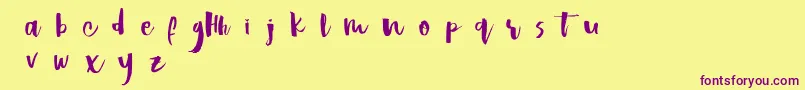 Hastagirldemo Font – Purple Fonts on Yellow Background