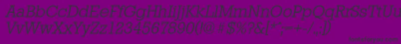 StaffordserialLightItalic Font – Black Fonts on Purple Background