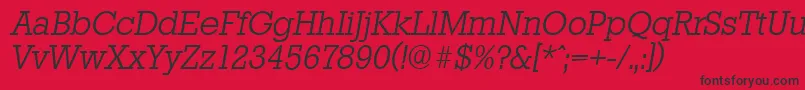StaffordserialLightItalic Font – Black Fonts on Red Background