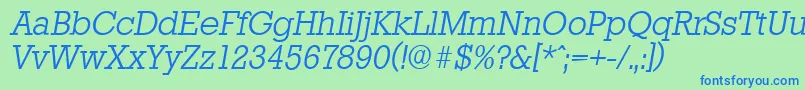 StaffordserialLightItalic Font – Blue Fonts on Green Background