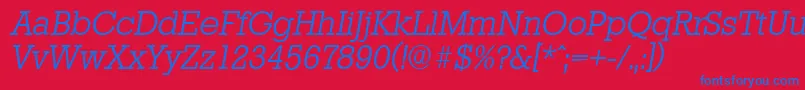 StaffordserialLightItalic Font – Blue Fonts on Red Background