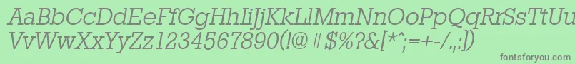 StaffordserialLightItalic Font – Gray Fonts on Green Background