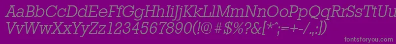 StaffordserialLightItalic Font – Gray Fonts on Purple Background