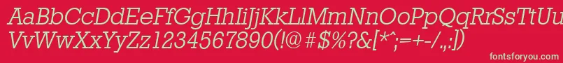 fuente StaffordserialLightItalic – Fuentes Verdes Sobre Fondo Rojo