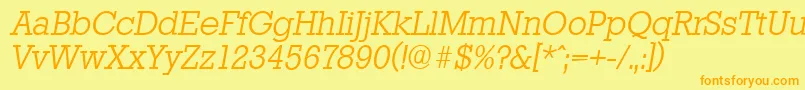 StaffordserialLightItalic Font – Orange Fonts on Yellow Background