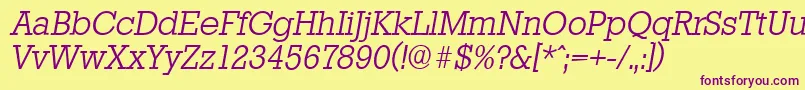 StaffordserialLightItalic Font – Purple Fonts on Yellow Background