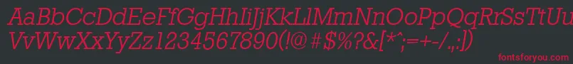 StaffordserialLightItalic-Schriftart – Rote Schriften auf schwarzem Hintergrund