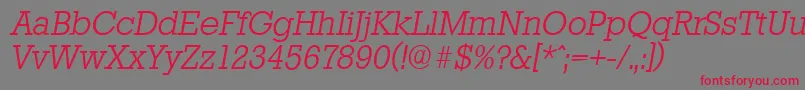 StaffordserialLightItalic Font – Red Fonts on Gray Background