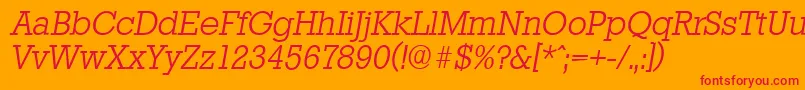 StaffordserialLightItalic Font – Red Fonts on Orange Background