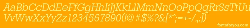StaffordserialLightItalic Font – Yellow Fonts on Orange Background