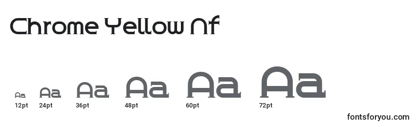 Размеры шрифта Chrome Yellow Nf