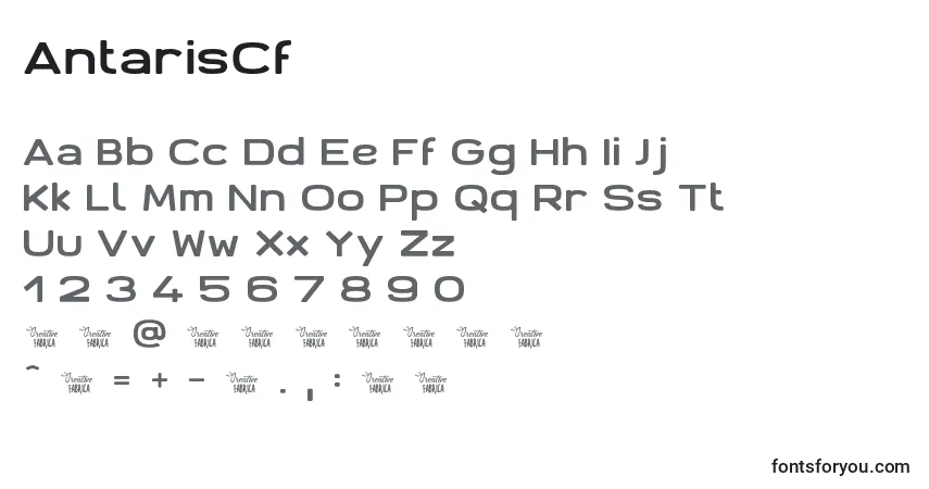 AntarisCf-fontti – aakkoset, numerot, erikoismerkit
