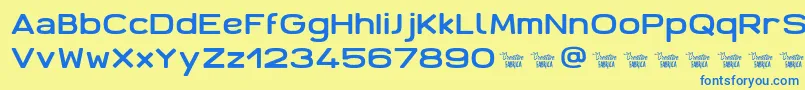 AntarisCf Font – Blue Fonts on Yellow Background