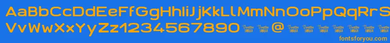 AntarisCf Font – Orange Fonts on Blue Background