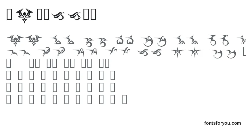A fonte Tattooz1 – alfabeto, números, caracteres especiais