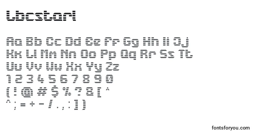 Czcionka Lbcstarl – alfabet, cyfry, specjalne znaki