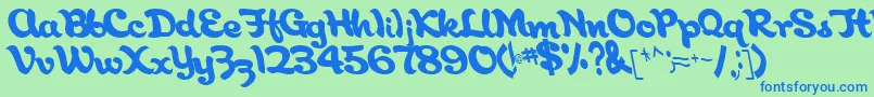 AborigianlRegular Font – Blue Fonts on Green Background