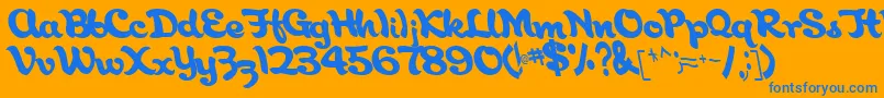 AborigianlRegular Font – Blue Fonts on Orange Background