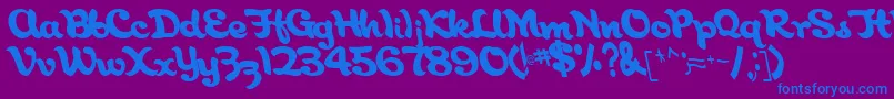 フォントAborigianlRegular – 紫色の背景に青い文字