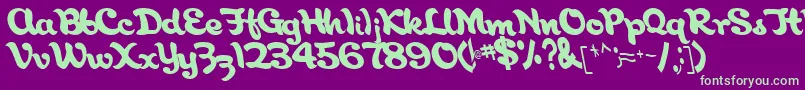 AborigianlRegular Font – Green Fonts on Purple Background