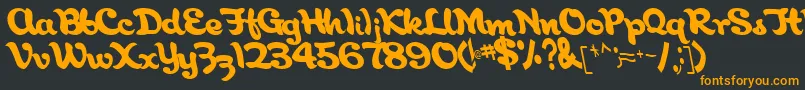 フォントAborigianlRegular – 黒い背景にオレンジの文字