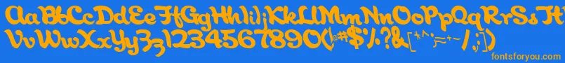 AborigianlRegular Font – Orange Fonts on Blue Background
