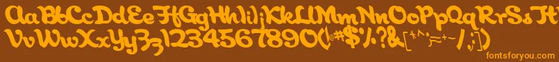 AborigianlRegular Font – Orange Fonts on Brown Background