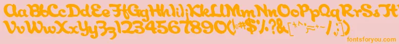 AborigianlRegular-Schriftart – Orangefarbene Schriften auf rosa Hintergrund