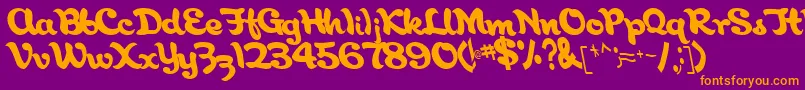 AborigianlRegular Font – Orange Fonts on Purple Background