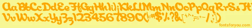AborigianlRegular Font – Orange Fonts on Yellow Background