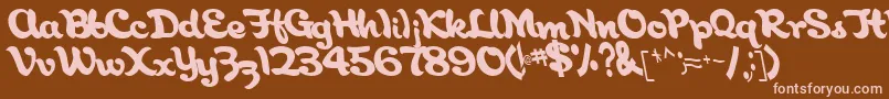 AborigianlRegular Font – Pink Fonts on Brown Background