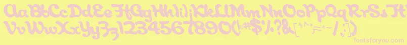 AborigianlRegular Font – Pink Fonts on Yellow Background