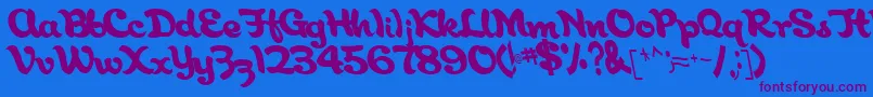 AborigianlRegular Font – Purple Fonts on Blue Background