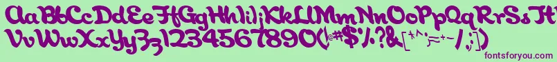 AborigianlRegular Font – Purple Fonts on Green Background