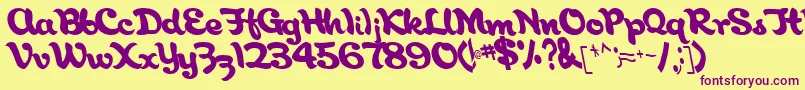 AborigianlRegular Font – Purple Fonts on Yellow Background