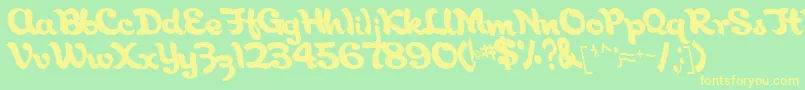 AborigianlRegular Font – Yellow Fonts on Green Background