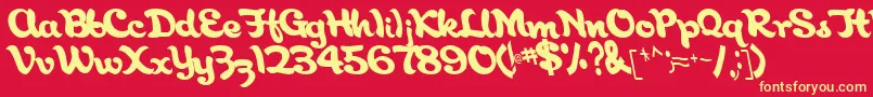 フォントAborigianlRegular – 黄色の文字、赤い背景