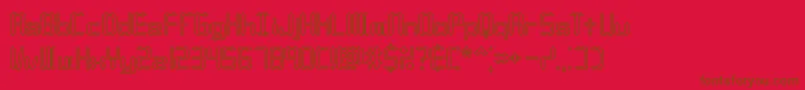 Compc1o-Schriftart – Braune Schriften auf rotem Hintergrund