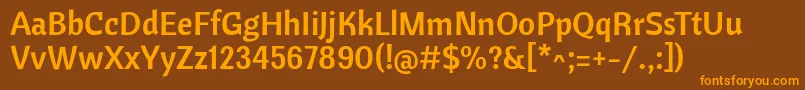 Шрифт CantoraoneRegular – оранжевые шрифты на коричневом фоне