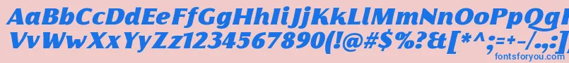 FlorentiaFatItalicTrial Font – Blue Fonts on Pink Background