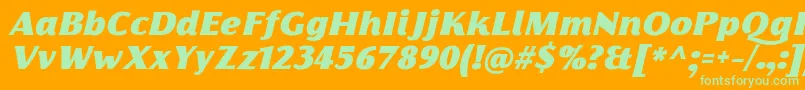 FlorentiaFatItalicTrial Font – Green Fonts on Orange Background