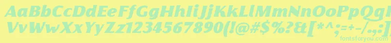 FlorentiaFatItalicTrial Font – Green Fonts on Yellow Background