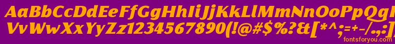 FlorentiaFatItalicTrial Font – Orange Fonts on Purple Background