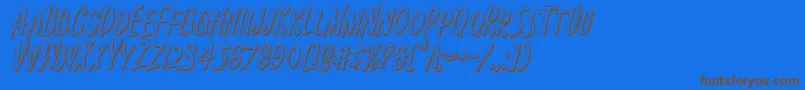 Kennebunkport3Dital-Schriftart – Braune Schriften auf blauem Hintergrund